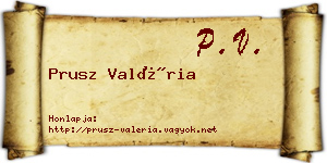 Prusz Valéria névjegykártya