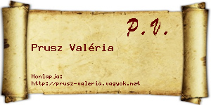 Prusz Valéria névjegykártya